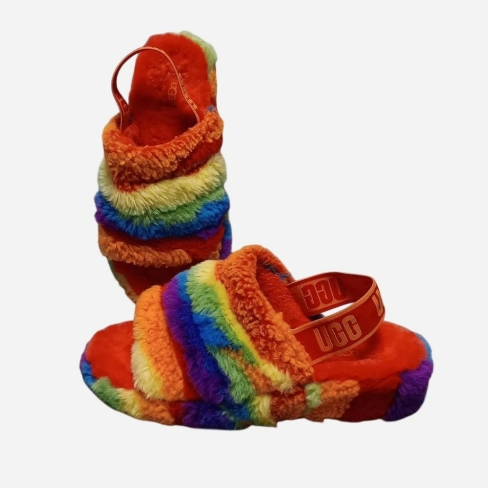 Ugg Rainbow Fluff Yeah Platform Slides - image 1